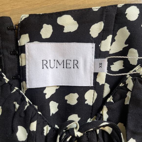 NWT Rumer The Label x Revolve Black Catalina Crop Top Blouse Puff Sleeve Size XS - Picture 5 of 7